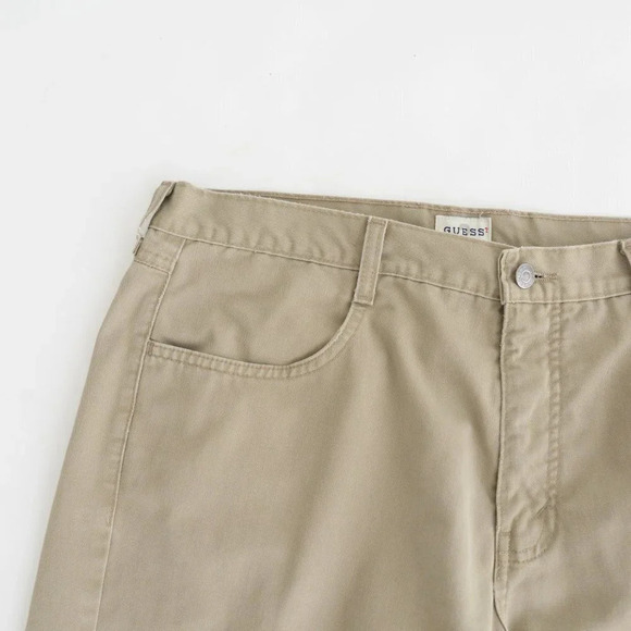 Vintage 90's Guess U.S.A. Chinos Canada made 100% Cotton Tan Chino Pants Size 36 - Picture 11 of 12